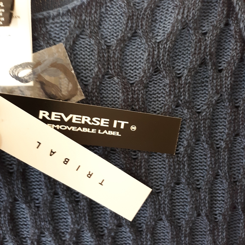 Tribal Large Blue Tunic Sweater - Picture 4 of 4